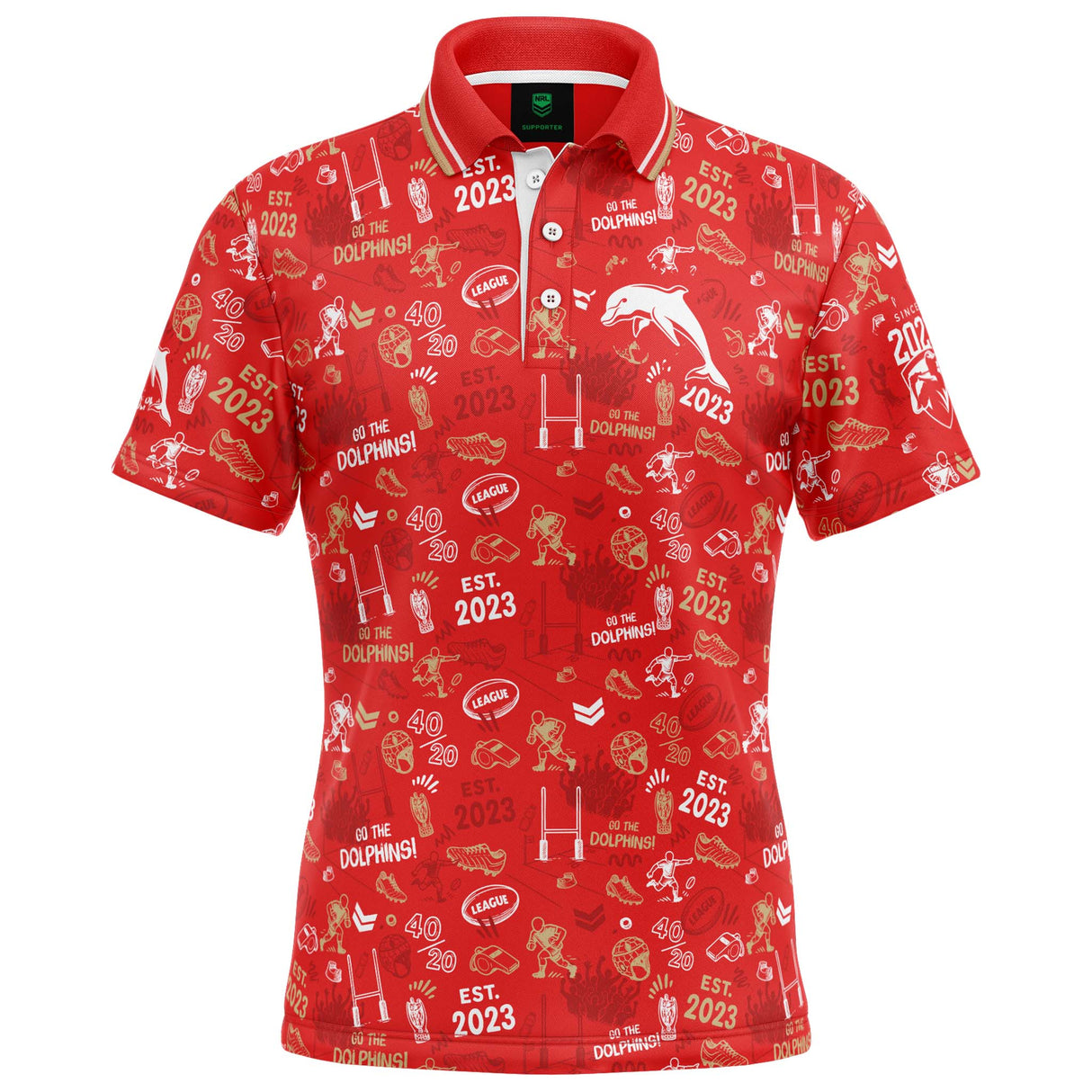 NRL Dolphins 'Scrambler' Golf Polo