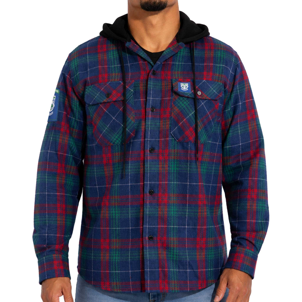 NRL Warriors 'Highland' Hooded Flannel Shirt