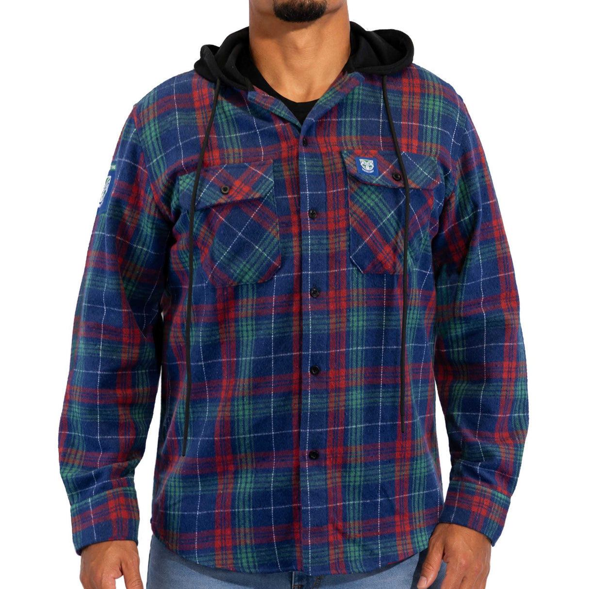 NRL Warriors 'Highland' Hooded Flannel Shirt