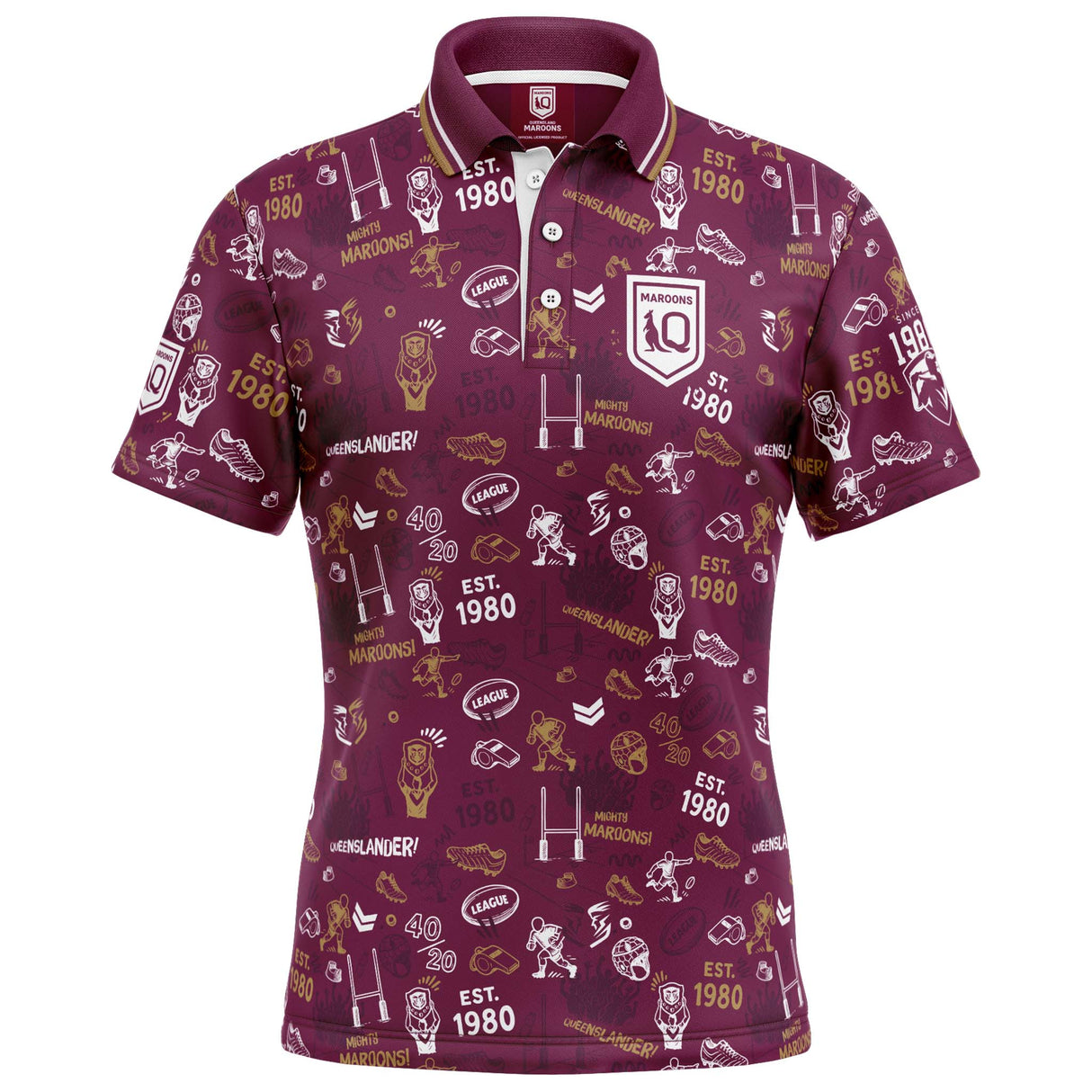 QLD Maroons 'Scrambler' Golf Polo