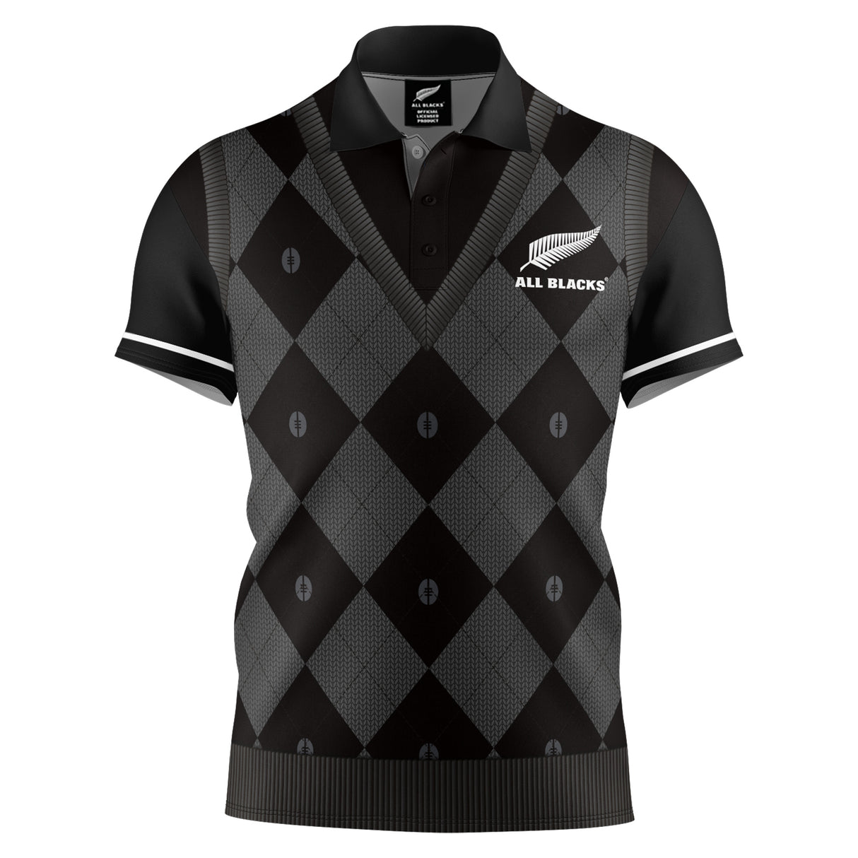 All Blacks 'Argyle' Spring Polo
