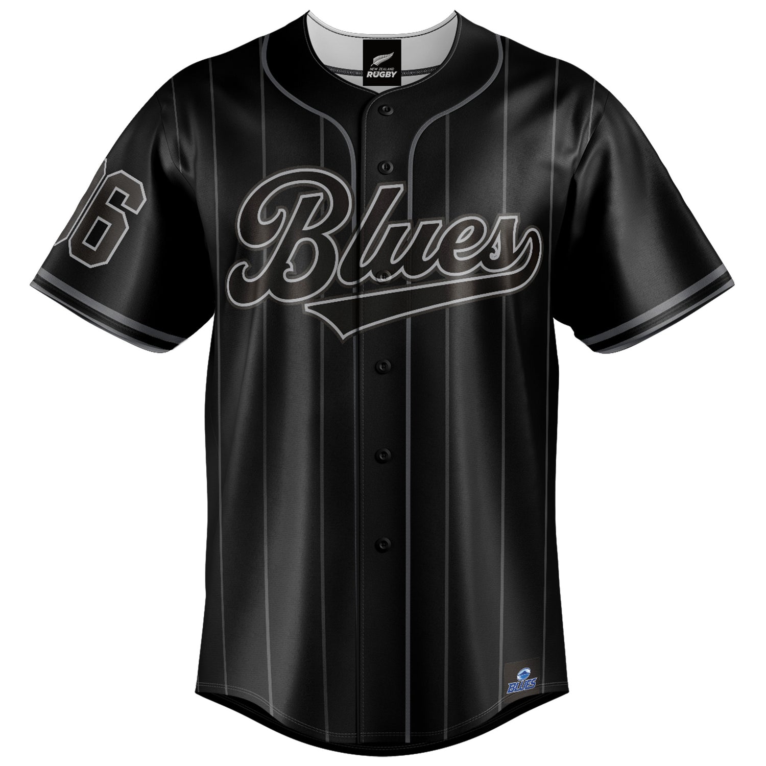 NZ Blues Blackout Baseball Shirt - Adult
