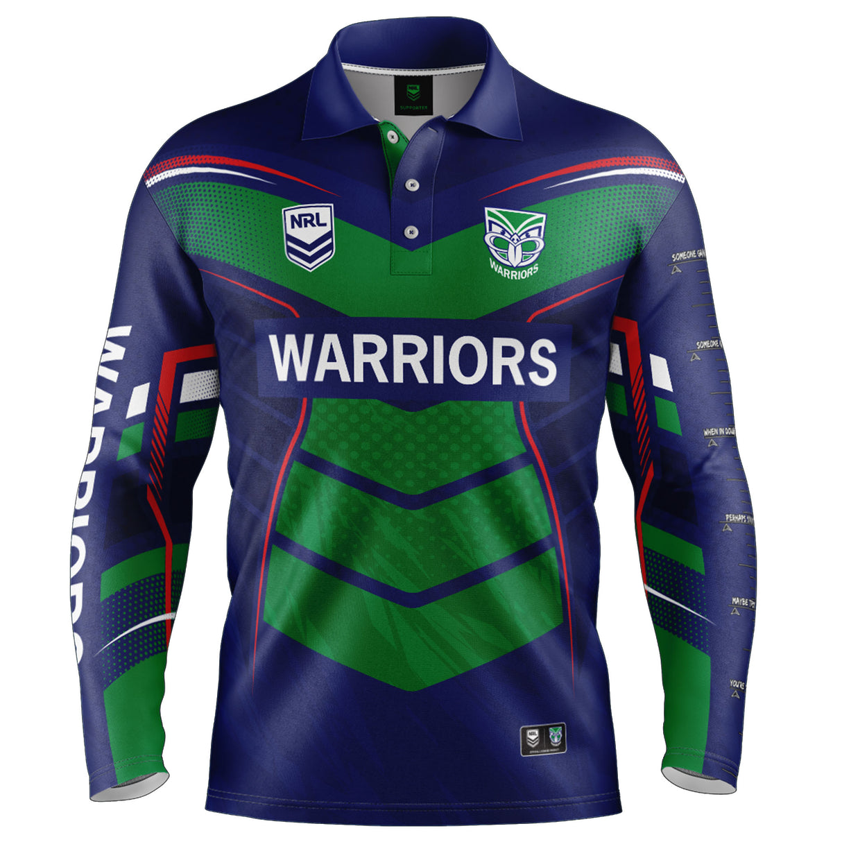 NRL Warriors 'Cyber' Fishing Shirt - Adult