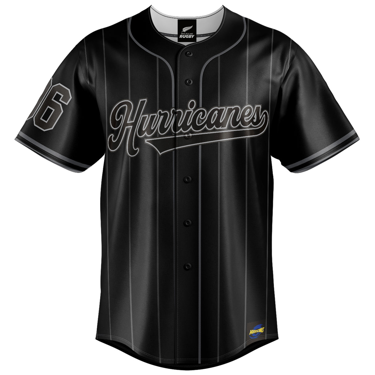 NZ Hurricanes Blackout Baseball Shirt - Adult