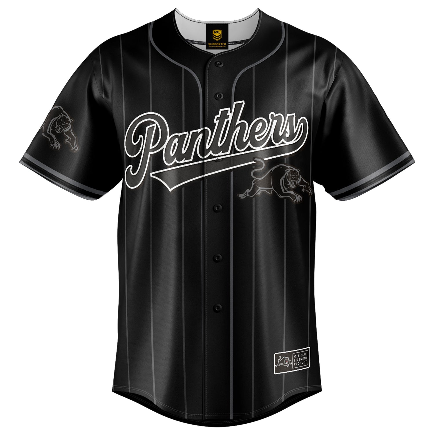 NRL Panthers Blackout Baseball Shirt - Youth
