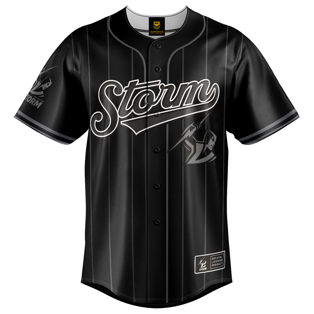 NRL Storm Blackout Baseball Shirt - Adult
