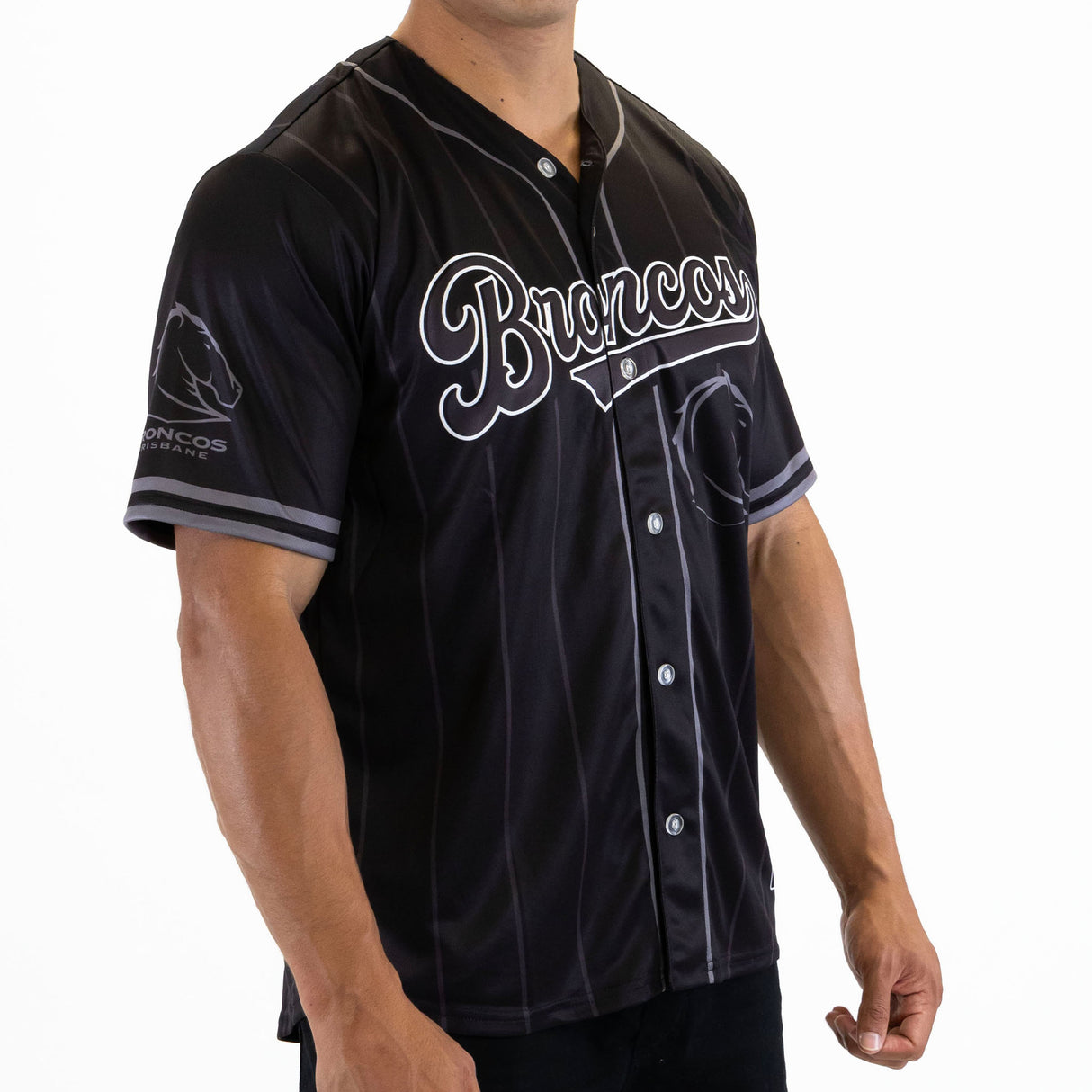 NRL Broncos Blackout Baseball Shirt - Adult