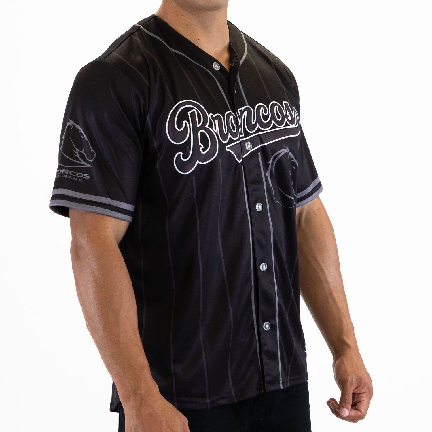 NRL Broncos Blackout Baseball Shirt - Adult