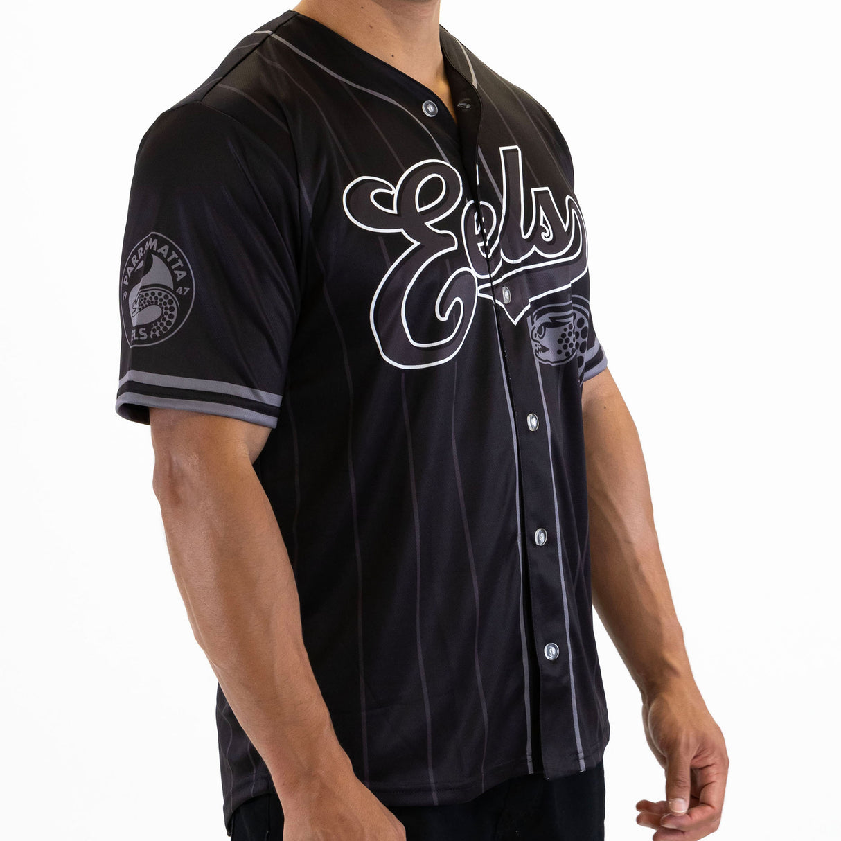 NRL Eels Blackout Baseball Shirt - Adult