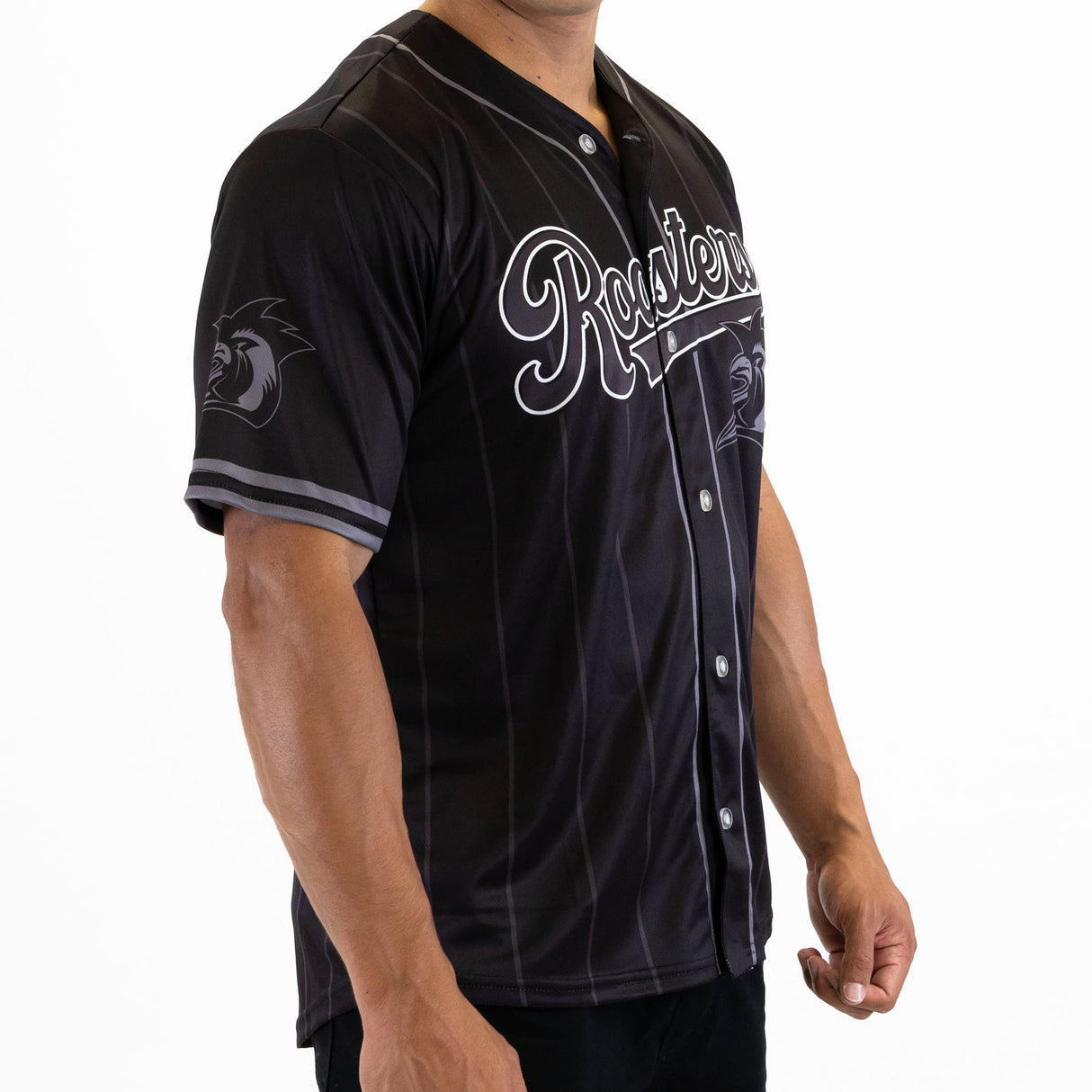 NRL Roosters Blackout Baseball Shirt - Adult