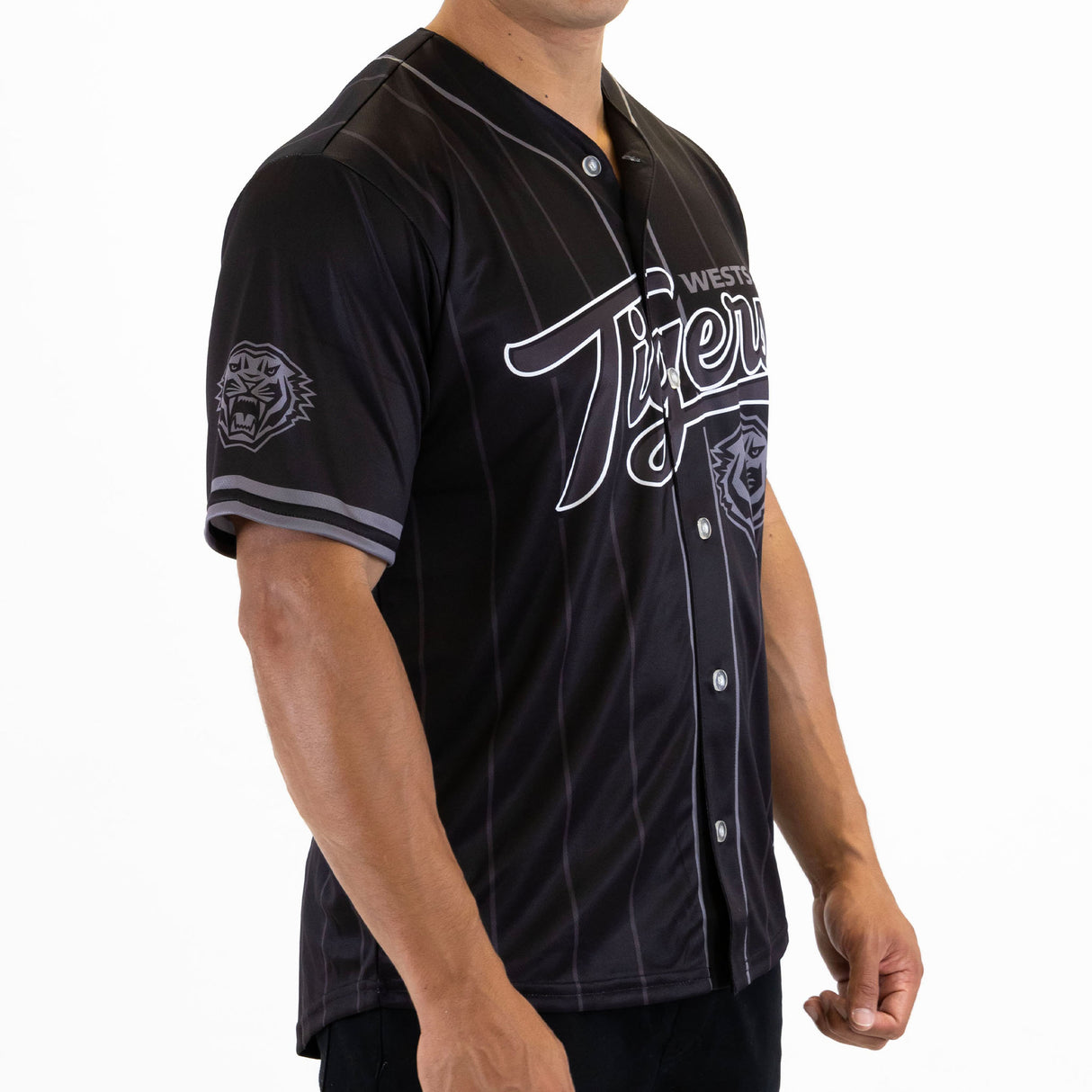 NRL Wests Tigers Blackout Baseball Shirt - Adult
