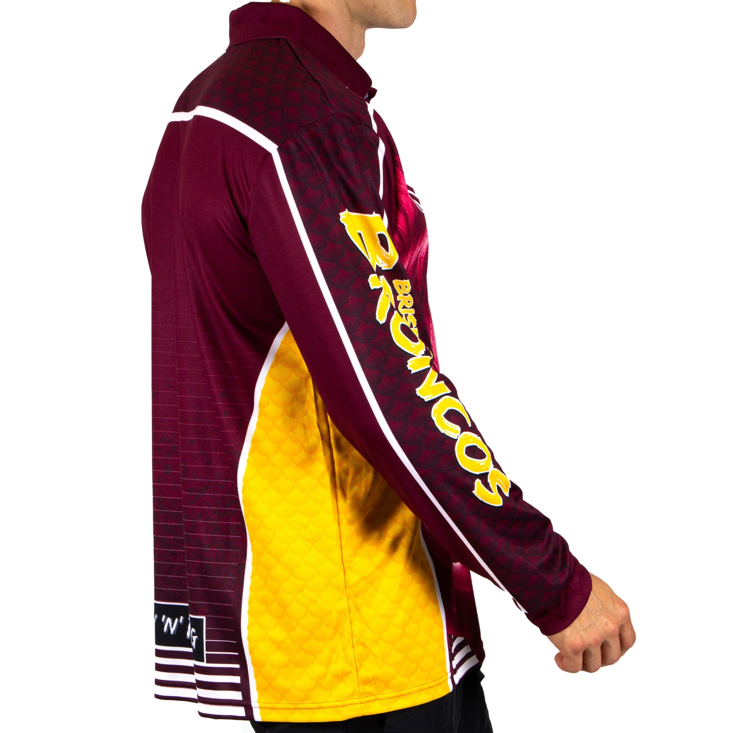 NRL Broncos 'Barracuda' Fishing Shirt - Adult