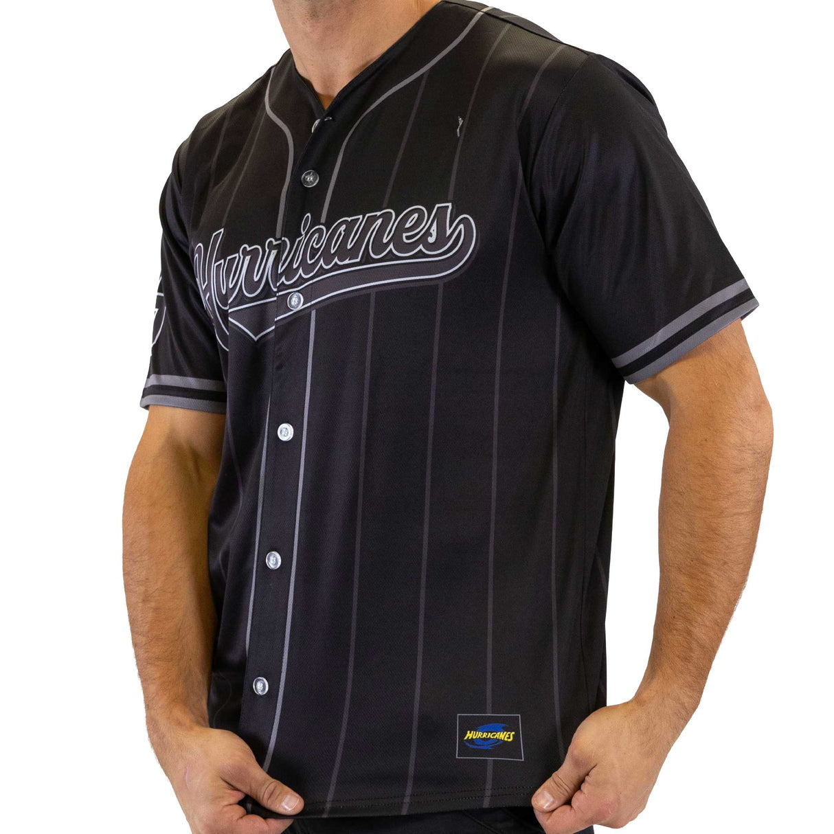 NZ Hurricanes Blackout Baseball Shirt - Adult