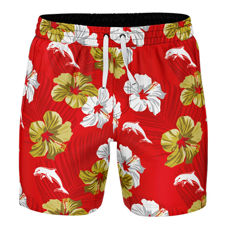 NRL Dolphins 'Aloha' Volley Swim Shorts