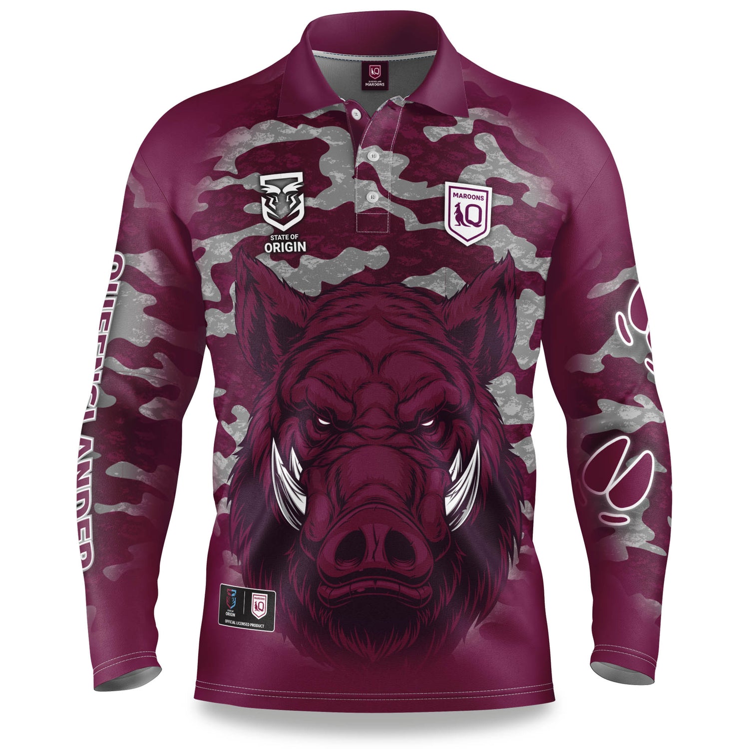 QLD Maroons "Razorback" Hunting Shirts - Adult