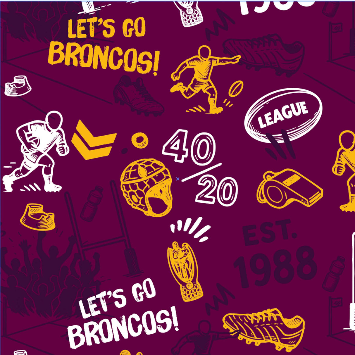 NRL Broncos 'Scrambler' Golf Polo