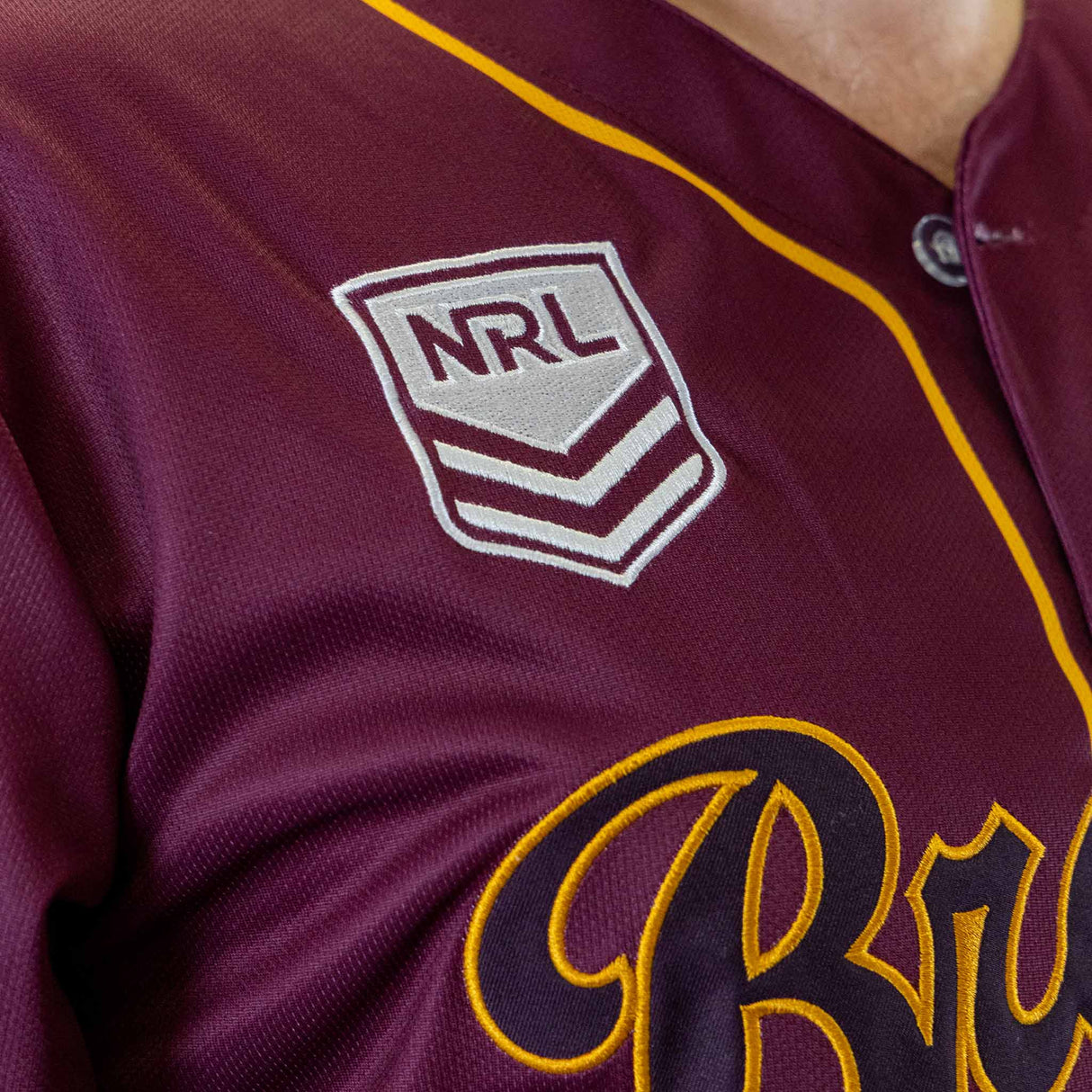 NRL Broncos 'Homer' Baseball Shirt
