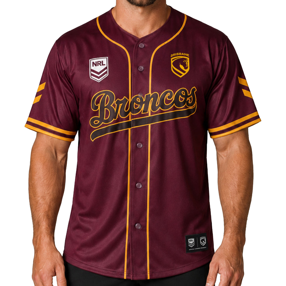 NRL Broncos 'Homer' Baseball Shirt