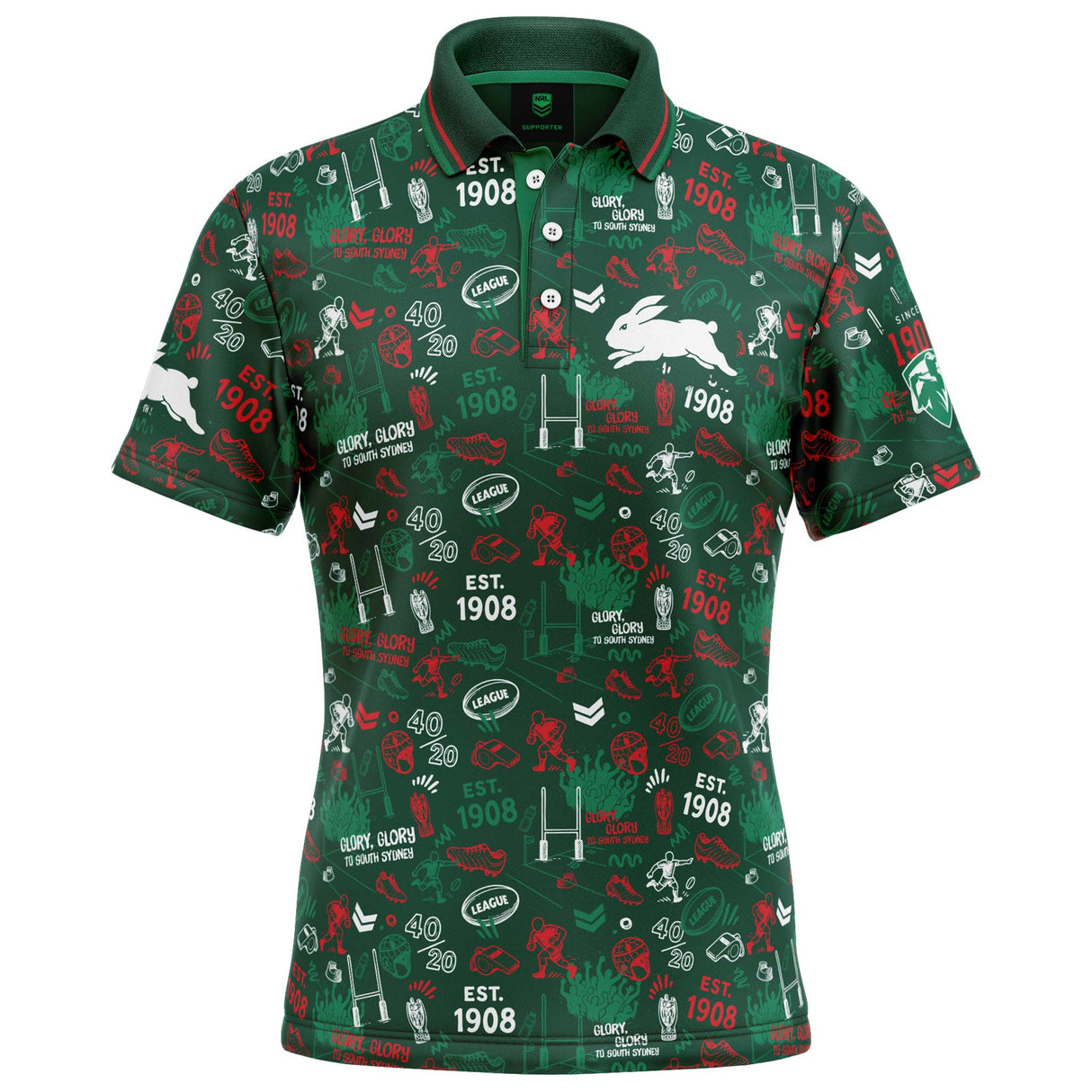NRL Rabbitohs 'Scrambler' Golf Polo