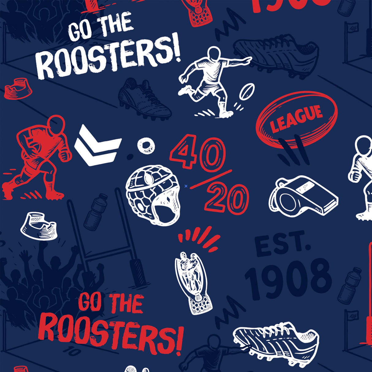 NRL Roosters 'Scrambler' Golf Polo
