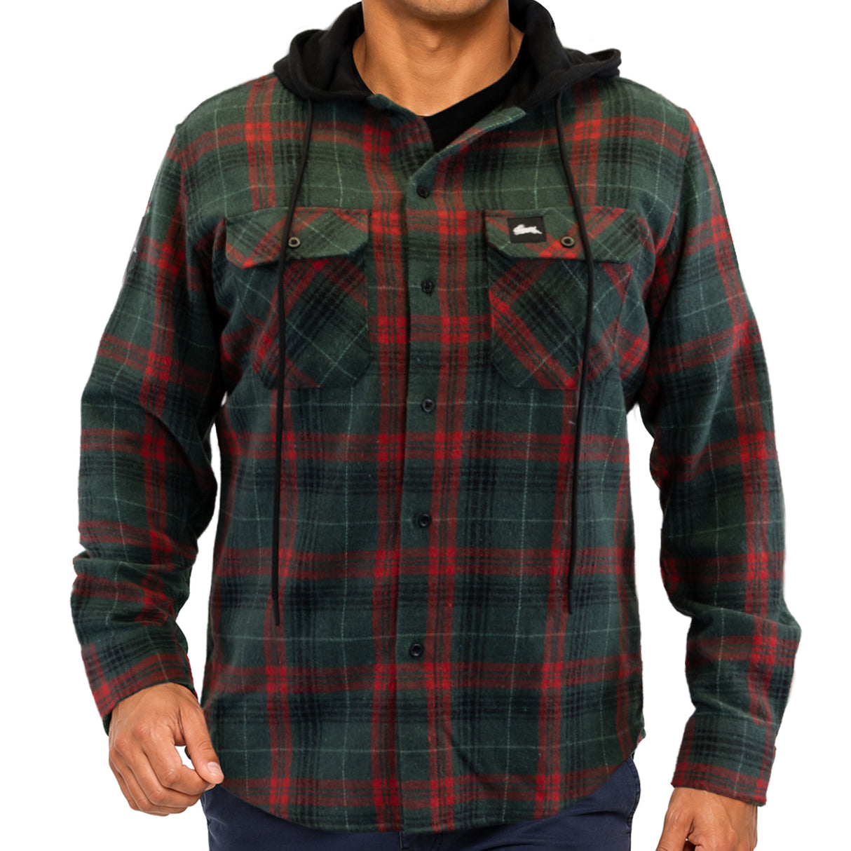 NRL Rabbitohs 'Highland' Hooded Flannel Shirt