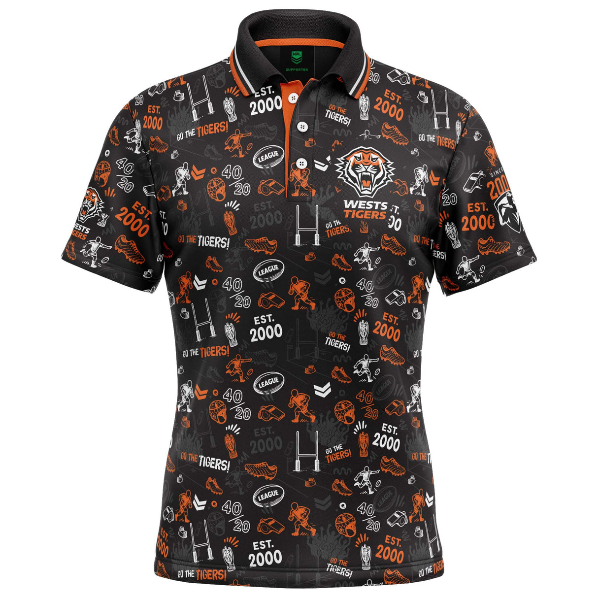 NRL West Tigers 'Scrambler' Golf Polo