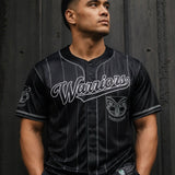 NRL Warriors Blackout Baseball Shirt - Adult