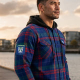 NRL Warriors 'Highland' Hooded Flannel Shirt
