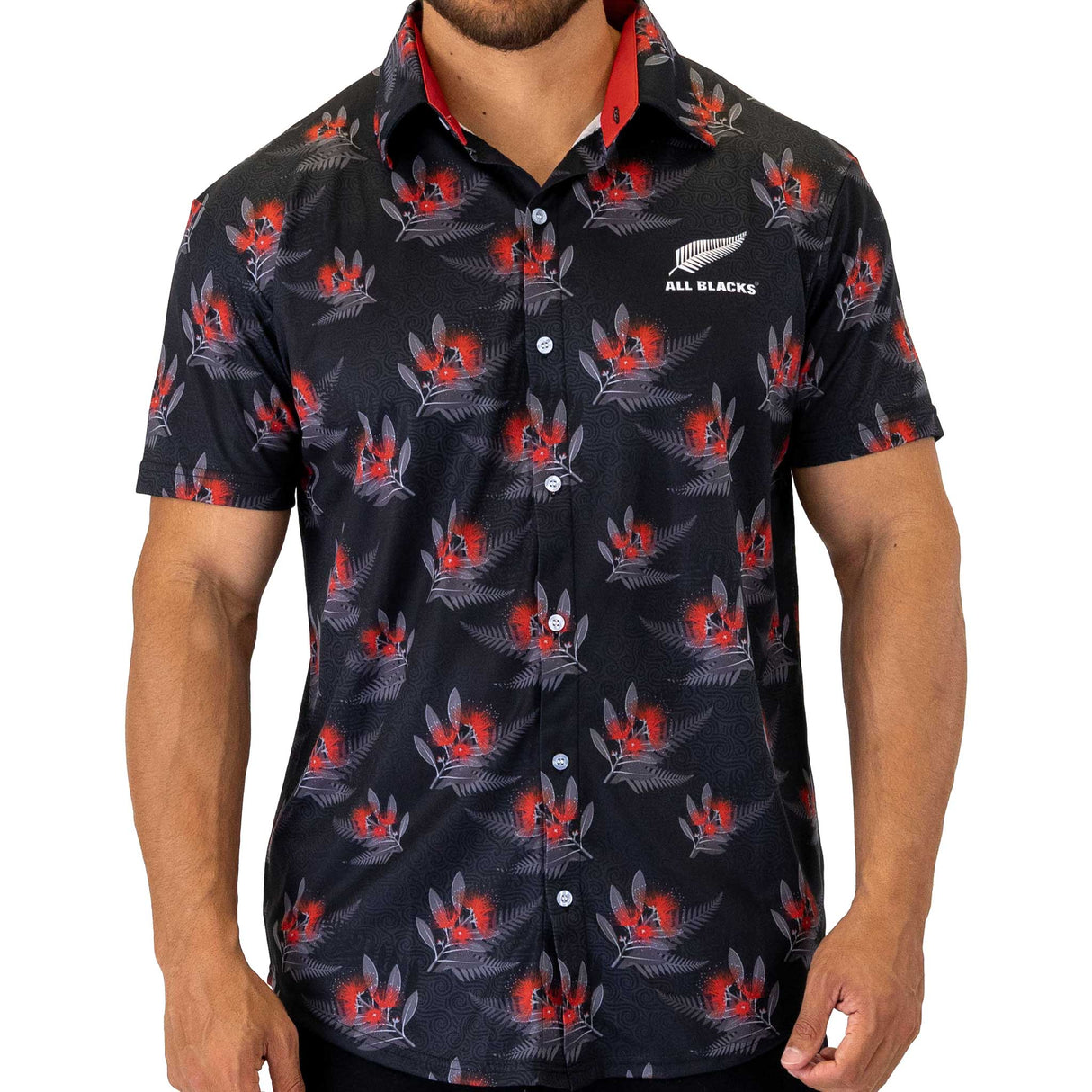 All Blacks 'Pōhutukawa' Hawaiian Shirt