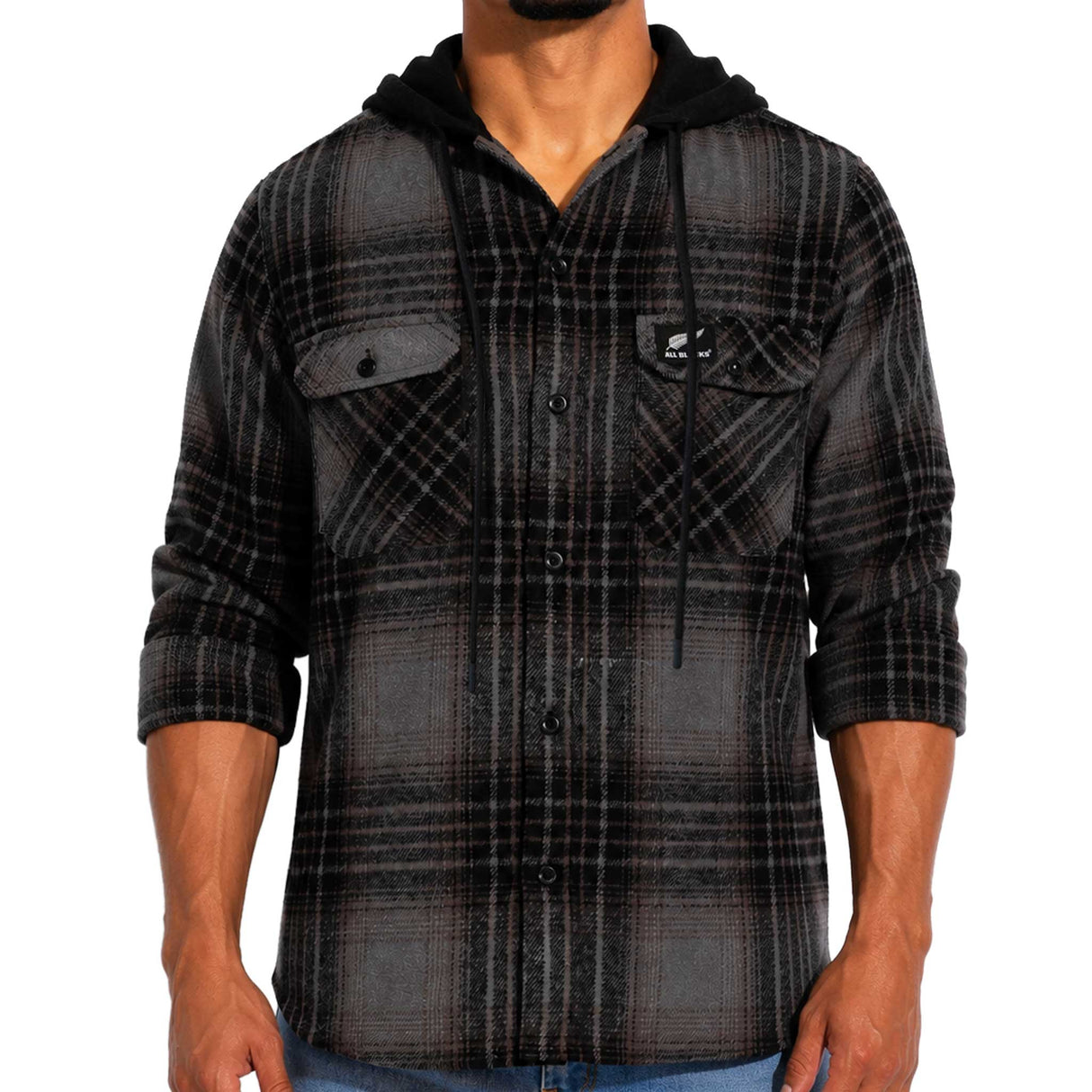 All Blacks 'Hilltop' Hooded Flannel Shirt