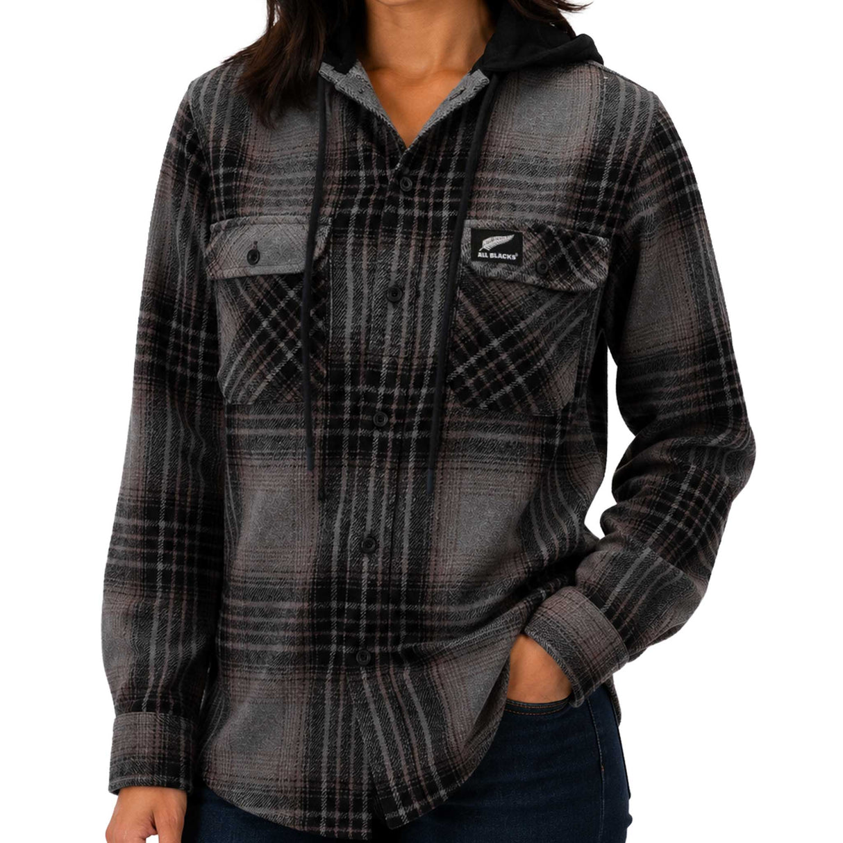 All Blacks 'Hilltop' Hooded Flannel Shirt