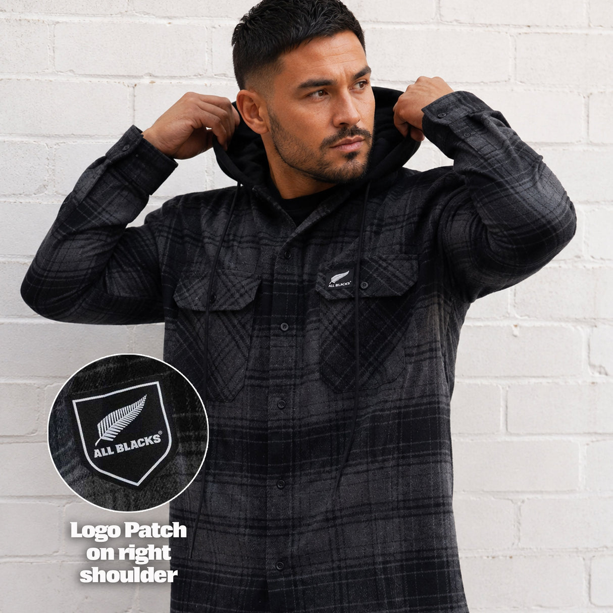 All Blacks 'Hilltop' Hooded Flannel Shirt