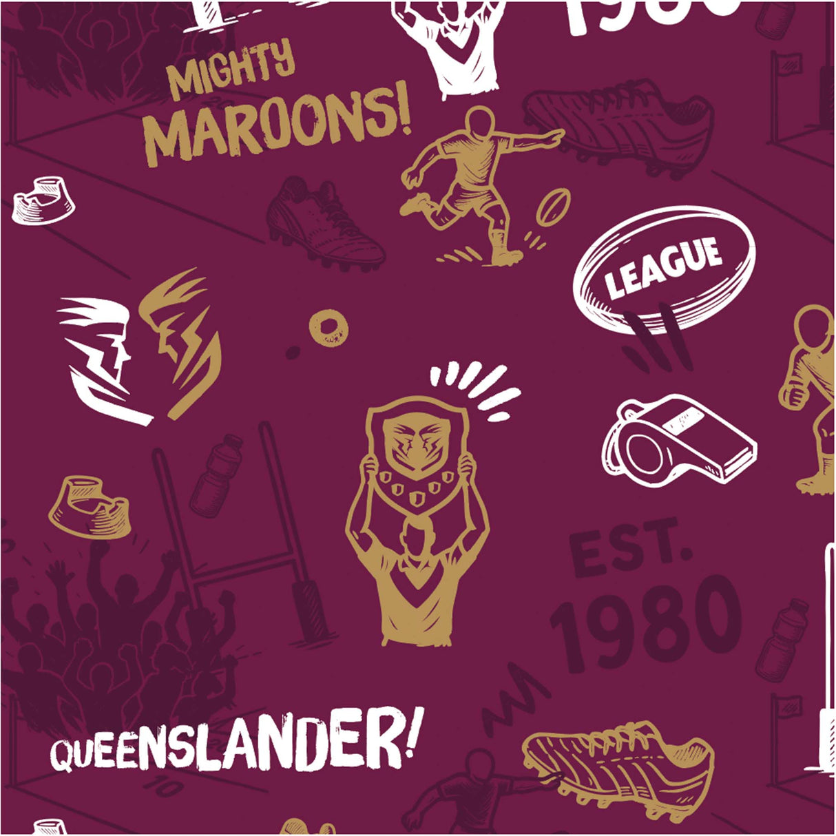 QLD Maroons 'Scrambler' Golf Polo