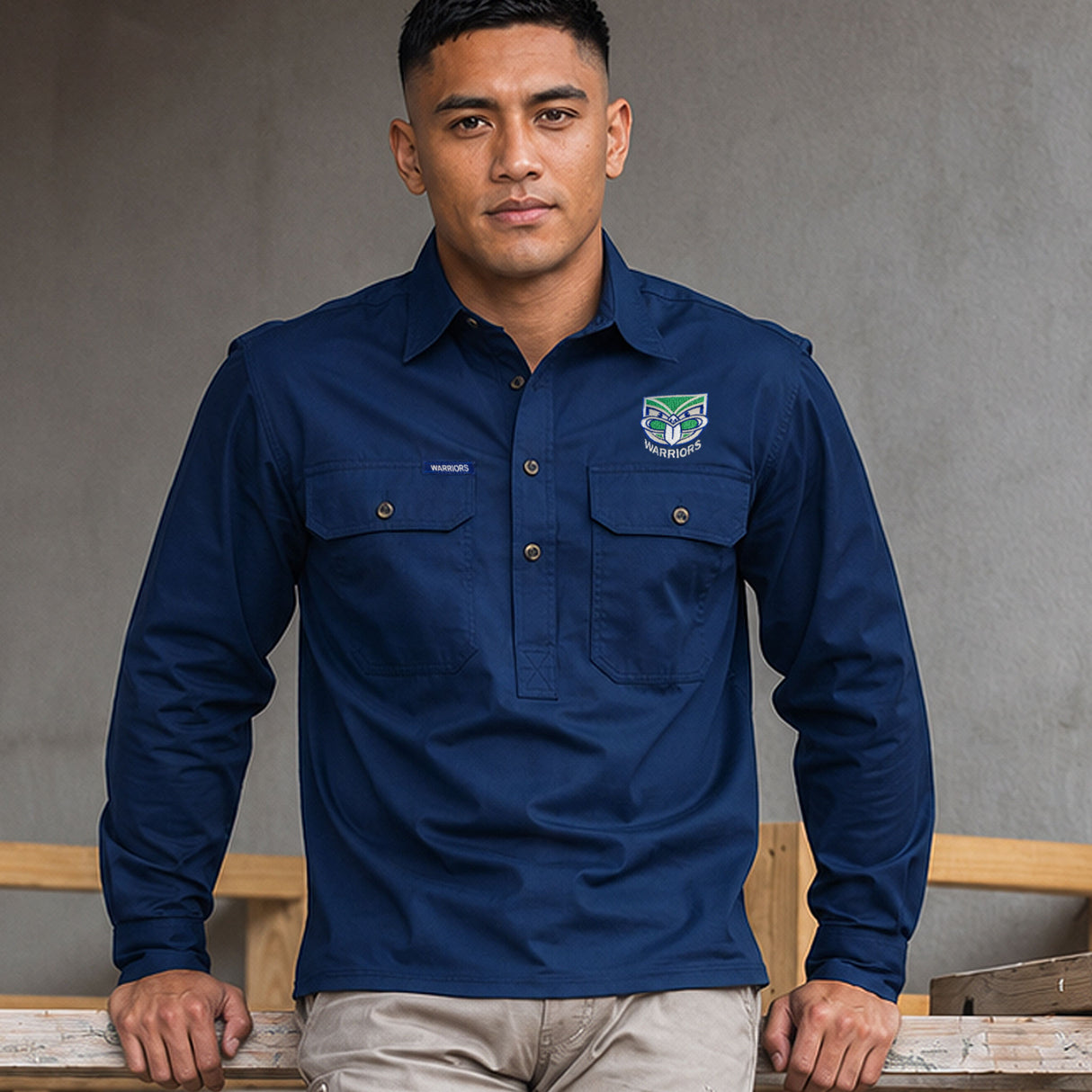 NRL Warriors 'Rusty' Work Shirt