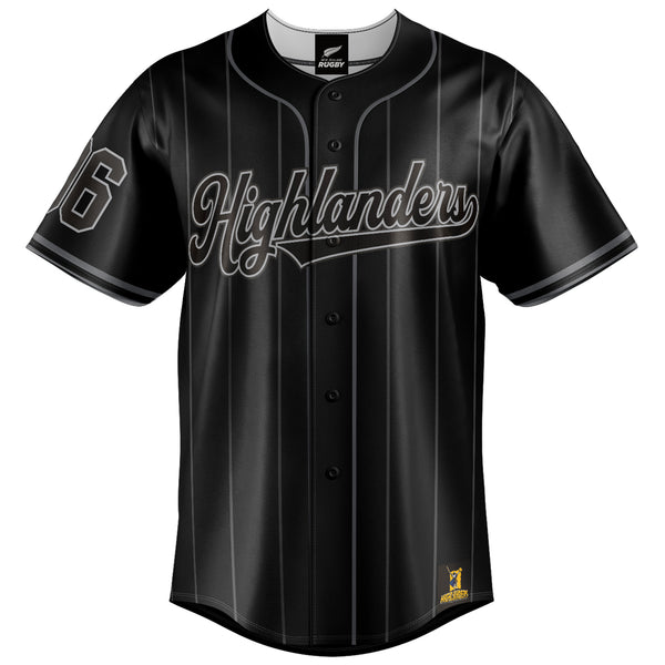 NZ Highlanders Blackout Baseball Shirt - Youth