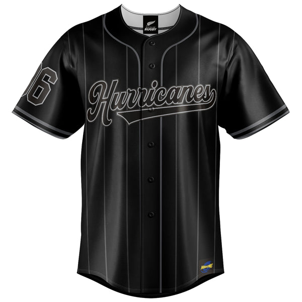 NZ Hurricanes Blackout Baseball Shirt - Youth