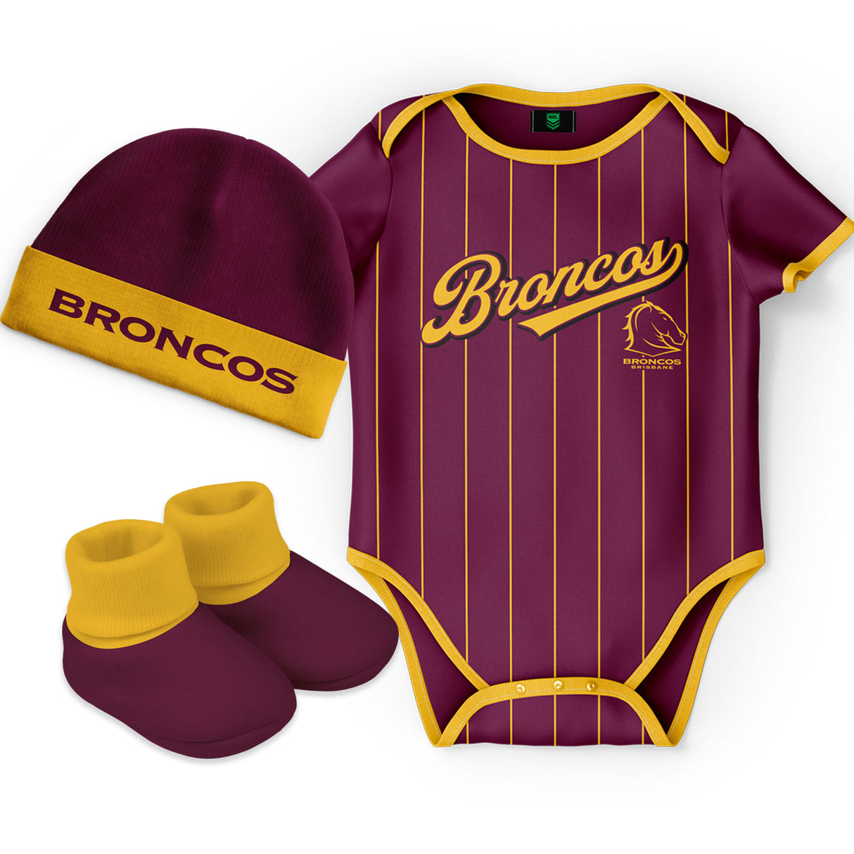 NRL Broncos 'Lullaby' 3pc Gift Set