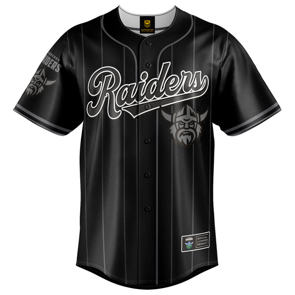 NRL Raiders Blackout Baseball Shirt - Youth