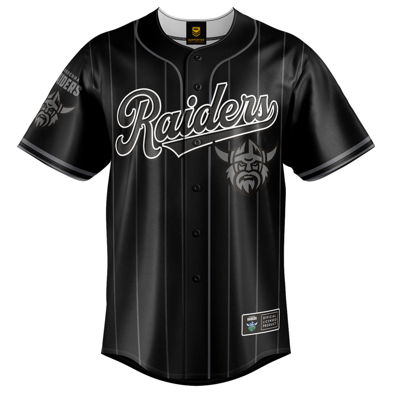 NRL Raiders Blackout Baseball Shirt - Youth