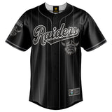 NRL Raiders Blackout Baseball Shirt - Adult