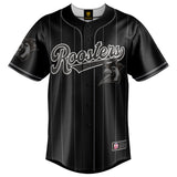 NRL Roosters Blackout Baseball Shirt - Adult