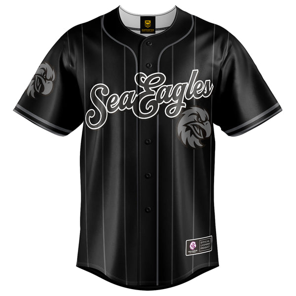 NRL Sea Eagles Blackout Baseball Shirt - Youth
