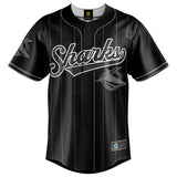 NRL Sharks Blackout Baseball Shirt - Adult