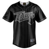 NRL Titans Blackout Baseball Shirt - Adult