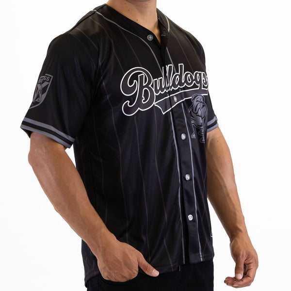 NRL Bulldogs Blackout Baseball Shirt - Adult