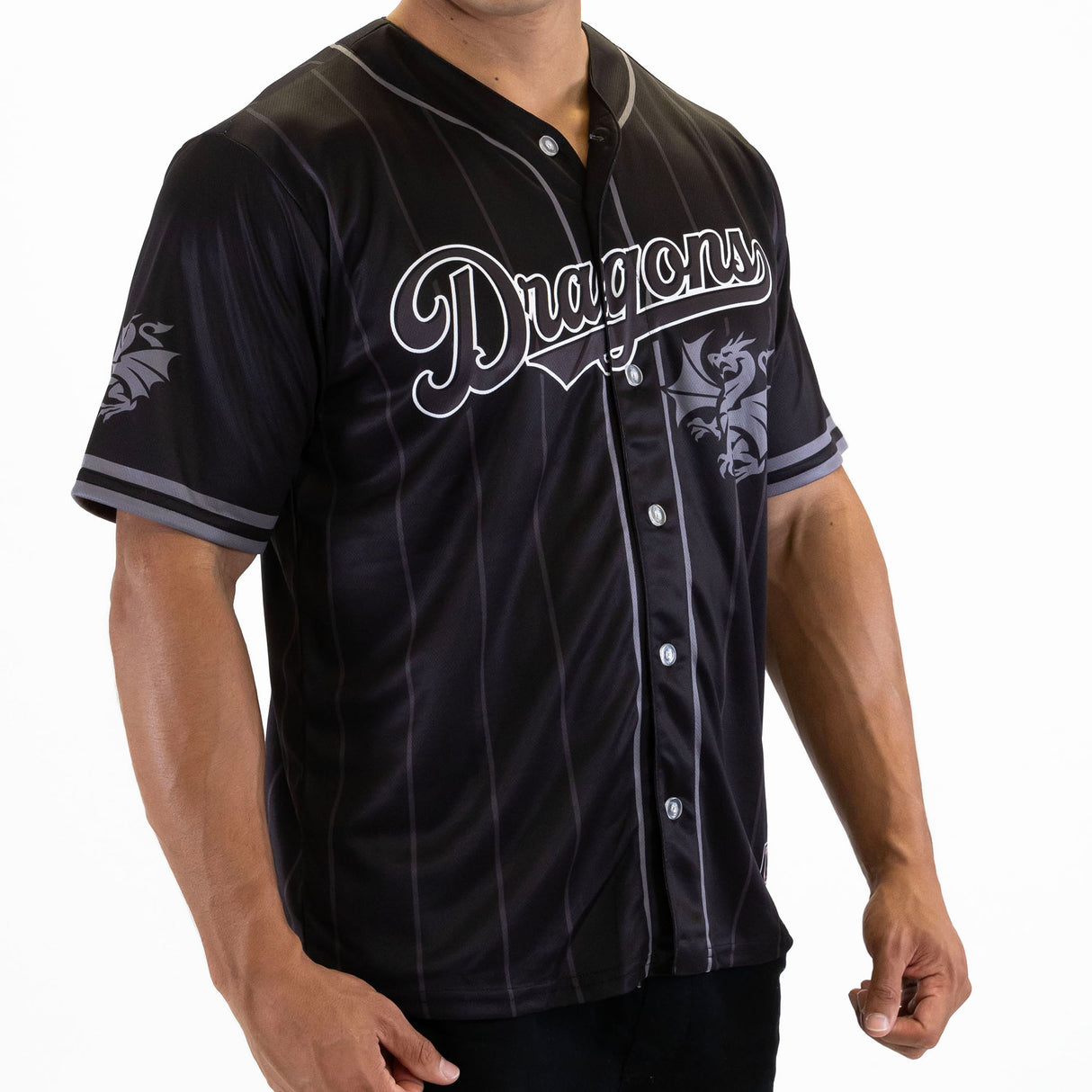 NRL Dragons Blackout Baseball Shirt - Adult