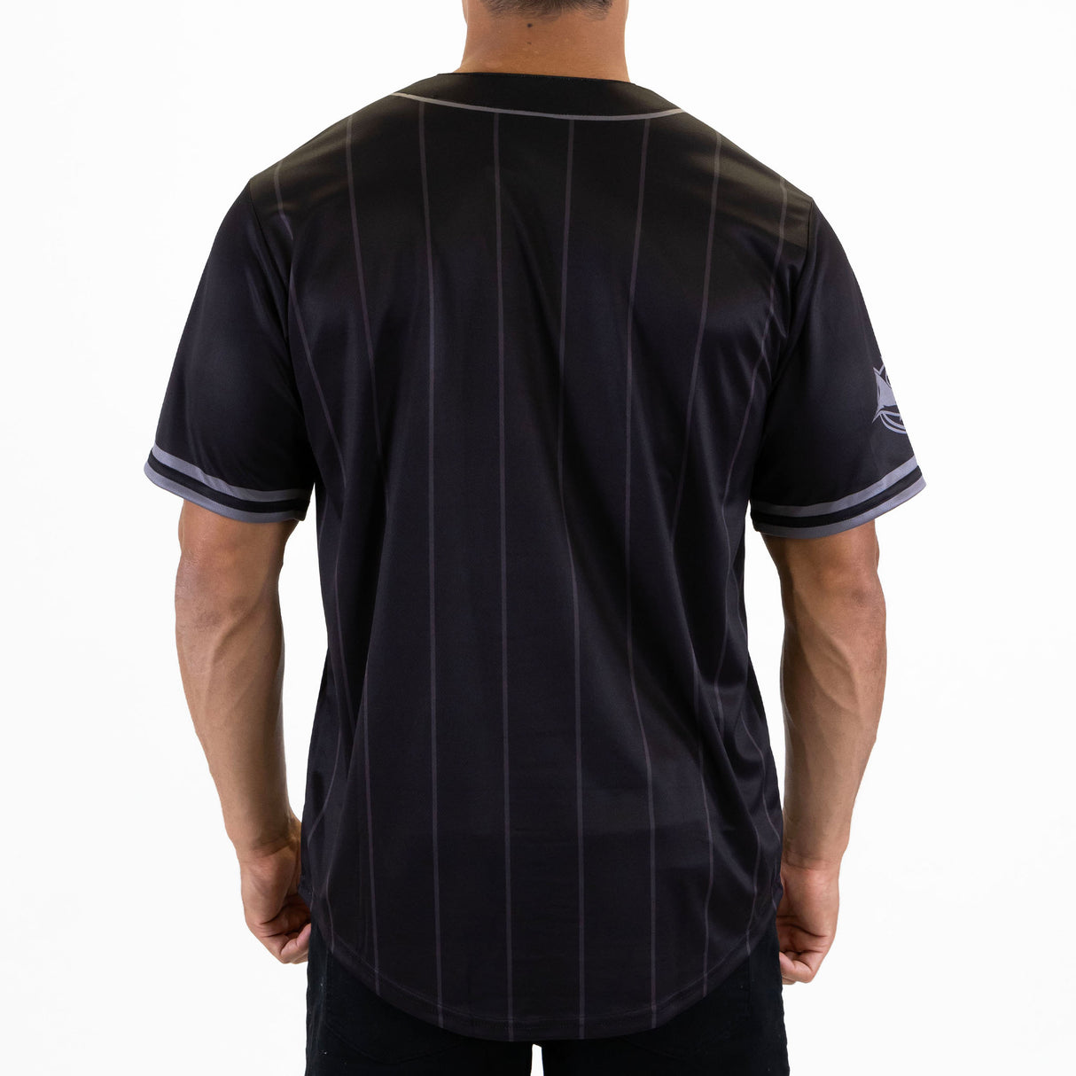 NRL Sharks Blackout Baseball Shirt - Adult