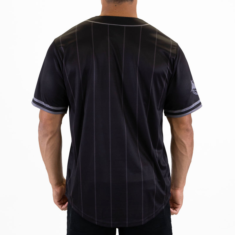 NRL Sharks Blackout Baseball Shirt - Adult
