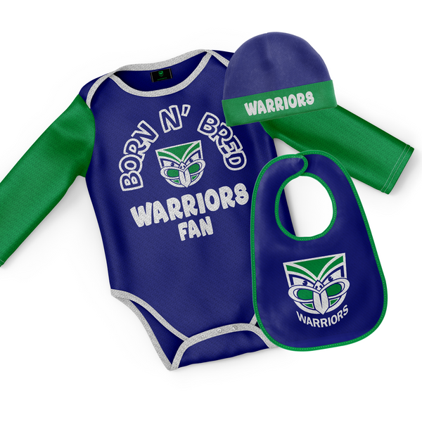 NRL Warriors Infant 3pc Gift Set - Born & Bred