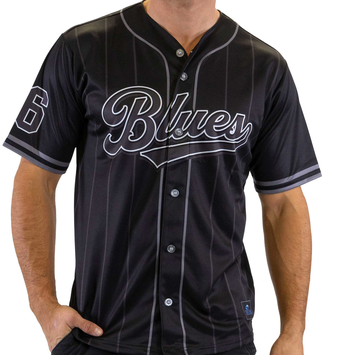 NZ Blues Blackout Baseball Shirt - Adult